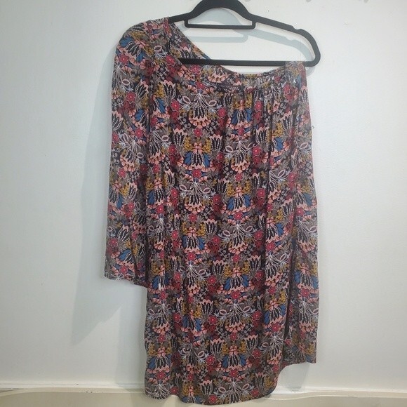 Zara Trafalucmini dress bohemian floral one shoulder, bell sleeves small - Picture 1 of 3